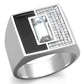 TS388 - Rhodium 925 Sterling Silver Ring with Top Grade Crystal  in Clear-4