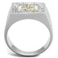 TS389 - Gold+Rhodium 925 Sterling Silver Ring with AAA Grade CZ  in Clear-2