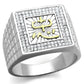 TS389 - Gold+Rhodium 925 Sterling Silver Ring with AAA Grade CZ  in Clear-4