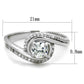 TS397 - Rhodium 925 Sterling Silver Ring with AAA Grade CZ  in Clear-1