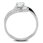 TS397 - Rhodium 925 Sterling Silver Ring with AAA Grade CZ  in Clear-2