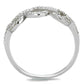 TS400 - Rhodium 925 Sterling Silver Ring with AAA Grade CZ  in Clear-2