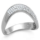 TS402 - Rhodium 925 Sterling Silver Ring with AAA Grade CZ  in Clear-4