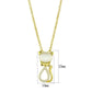TS409 - Gold 925 Sterling Silver Chain Pendant with Synthetic Cat Eye in White-1