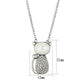 TS410 - Rhodium 925 Sterling Silver Chain Pendant with Synthetic Synthetic Glass in Clear-1