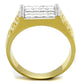 TS412 - Gold+Rhodium 925 Sterling Silver Ring with AAA Grade CZ  in Clear-2