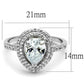 TS414 - Rhodium 925 Sterling Silver Ring with AAA Grade CZ  in Clear-1