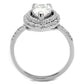 TS414 - Rhodium 925 Sterling Silver Ring with AAA Grade CZ  in Clear-2