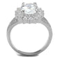 TS415 - Rhodium 925 Sterling Silver Ring with AAA Grade CZ  in Clear-2