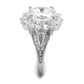TS415 - Rhodium 925 Sterling Silver Ring with AAA Grade CZ  in Clear-3