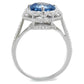 TS419 - Rhodium 925 Sterling Silver Ring with Synthetic Spinel in Sea Blue-2