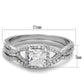 TS420 - Rhodium 925 Sterling Silver Ring with AAA Grade CZ  in Clear-1