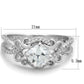TS421 - Rhodium 925 Sterling Silver Ring with AAA Grade CZ  in Clear-1