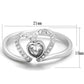 TS422 - Rhodium 925 Sterling Silver Ring with AAA Grade CZ  in Clear-1