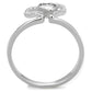TS422 - Rhodium 925 Sterling Silver Ring with AAA Grade CZ  in Clear-2