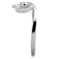 TS422 - Rhodium 925 Sterling Silver Ring with AAA Grade CZ  in Clear-3