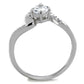 TS423 - Rhodium 925 Sterling Silver Ring with AAA Grade CZ  in Clear-2