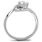TS424 - Rhodium 925 Sterling Silver Ring with AAA Grade CZ  in Clear-2