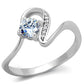 TS424 - Rhodium 925 Sterling Silver Ring with AAA Grade CZ  in Clear-4