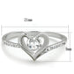 TS425 - Rhodium 925 Sterling Silver Ring with AAA Grade CZ  in Clear-1