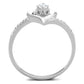 TS425 - Rhodium 925 Sterling Silver Ring with AAA Grade CZ  in Clear-2