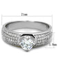 TS428 - Rhodium 925 Sterling Silver Ring with AAA Grade CZ  in Clear-1