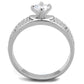 TS428 - Rhodium 925 Sterling Silver Ring with AAA Grade CZ  in Clear-2