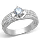 TS428 - Rhodium 925 Sterling Silver Ring with AAA Grade CZ  in Clear-4