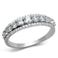 TS429 - Rhodium 925 Sterling Silver Ring with AAA Grade CZ  in Clear-4