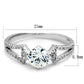 TS430 - Rhodium 925 Sterling Silver Ring with AAA Grade CZ  in Clear-1
