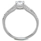 TS431 - Rhodium 925 Sterling Silver Ring with AAA Grade CZ  in Clear-2