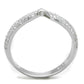 TS433 - Rhodium 925 Sterling Silver Ring with AAA Grade CZ  in Clear-2