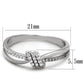 TS435 - Rhodium 925 Sterling Silver Ring with AAA Grade CZ  in Clear-1