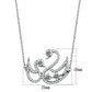 TS447 - Rhodium 925 Sterling Silver Chain Pendant with AAA Grade CZ  in Clear-1
