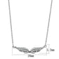 TS448 - Rhodium 925 Sterling Silver Chain Pendant with AAA Grade CZ  in Clear-1