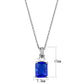 TS449 - Rhodium 925 Sterling Silver Chain Pendant with Synthetic Synthetic Glass in Montana-1