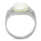 TS456 - Rhodium 925 Sterling Silver Ring with Precious Stone Conch in White-2