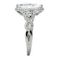 TS457 - Rhodium 925 Sterling Silver Ring with AAA Grade CZ  in Clear-3