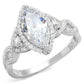 TS457 - Rhodium 925 Sterling Silver Ring with AAA Grade CZ  in Clear-4
