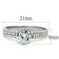 TS458 - Rhodium 925 Sterling Silver Ring with AAA Grade CZ  in Clear-1