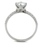 TS458 - Rhodium 925 Sterling Silver Ring with AAA Grade CZ  in Clear-2