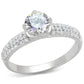 TS458 - Rhodium 925 Sterling Silver Ring with AAA Grade CZ  in Clear-4