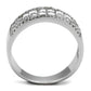 TS460 - Rhodium 925 Sterling Silver Ring with AAA Grade CZ  in Clear-2