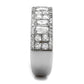 TS460 - Rhodium 925 Sterling Silver Ring with AAA Grade CZ  in Clear-3