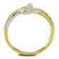 TS461 - Gold+Rhodium 925 Sterling Silver Ring with AAA Grade CZ  in Clear-2