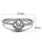 TS462 - Rhodium 925 Sterling Silver Ring with AAA Grade CZ  in Clear-1