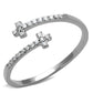 TS463 - Rhodium 925 Sterling Silver Ring with AAA Grade CZ  in Clear-4
