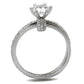 TS464 - Rhodium 925 Sterling Silver Ring with AAA Grade CZ  in Clear-2