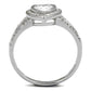 TS465 - Rhodium 925 Sterling Silver Ring with AAA Grade CZ  in Clear-2