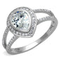 TS465 - Rhodium 925 Sterling Silver Ring with AAA Grade CZ  in Clear-4